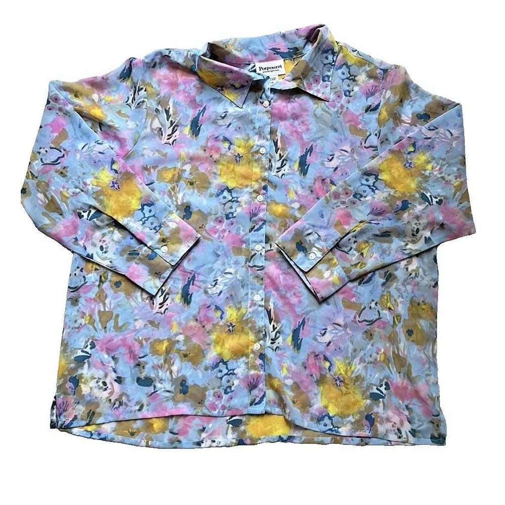 Beautiful Potpourri‎ Brand Lightweight Sheer Blouse Size 1X